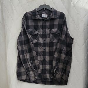Y2K Hurley Charcoal and Black Checkered Shirt
